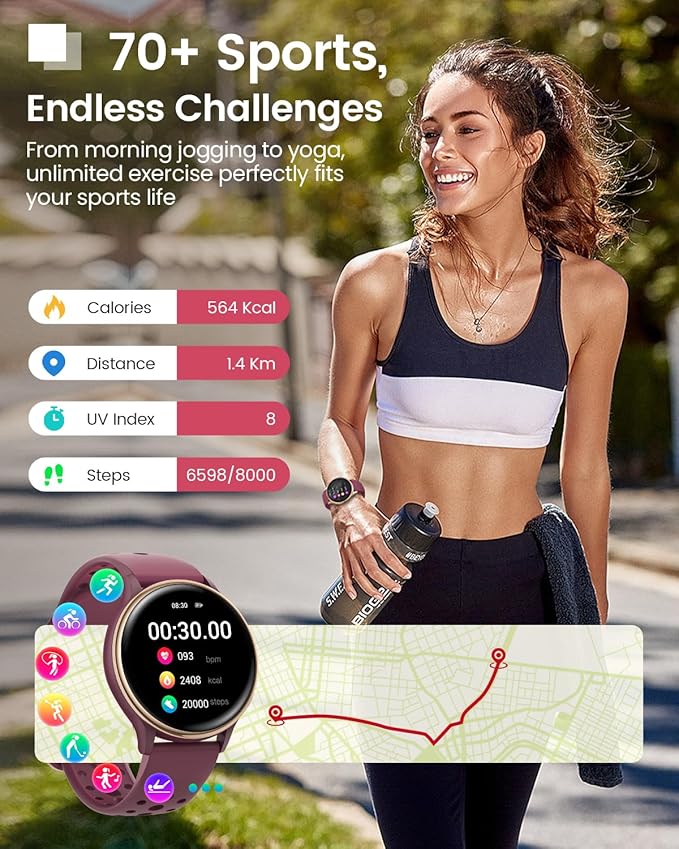 Smart Watches for Women & Men (Answer/Make Calls), Activity Smart Watch with 24/7 Heart Rate, Sleep Monitor, 400+ Watch Face, 70+ Sport Modes, Waterproof Fitness Tracker Smartwatchfor Android & iPhone