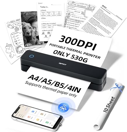iDPRT MT610Pro Portable Thermal Printer, 300DPI HD Mobile-Travel-Printers