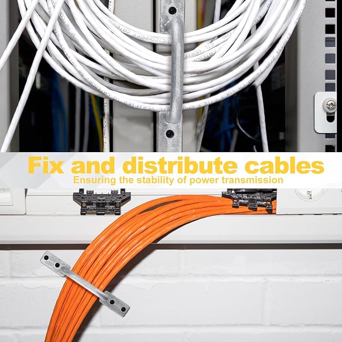 25 Pcs Distribution Rings Aluminum D Ring for Sorting Out Electric Cables, Cable Management, for Commercial and Residential Use, Silver(2 Inch)