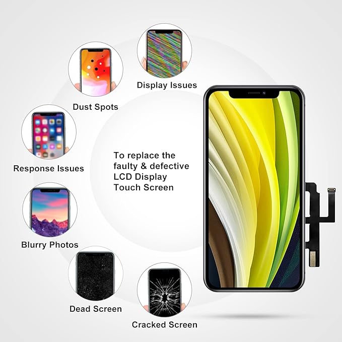 LL TRADER Screen Replacement for iPhone 11 LCD Retina 6.1'' FHD Display COF Touch Screen Digitizer with Repair Tool Kits, Waterproof Tape, Screen Protector(for Model A2111, A2223, A2221)