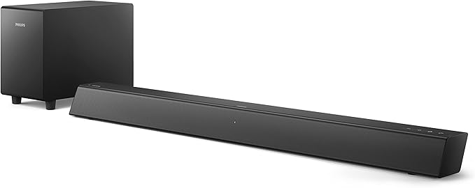 Philips B5306 2.1 Channel Soundbar with Wireless Subwoofer - Bluetooth, HDMI ARC, Roku TV Ready, 40W Max Power, Black