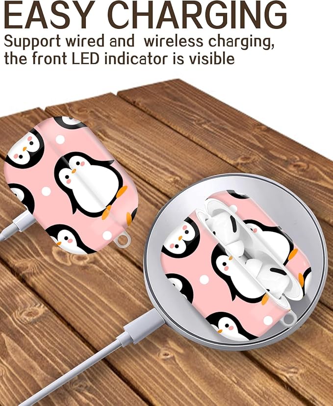 Compatible with Airpod Pro 2nd/1st Generation,Full Protection Cover for Women,Accessories Hard Case Portable & Shockproof for Airpod Pro 2nd Charging Case 2023/2022/2019(Cute Penguin)