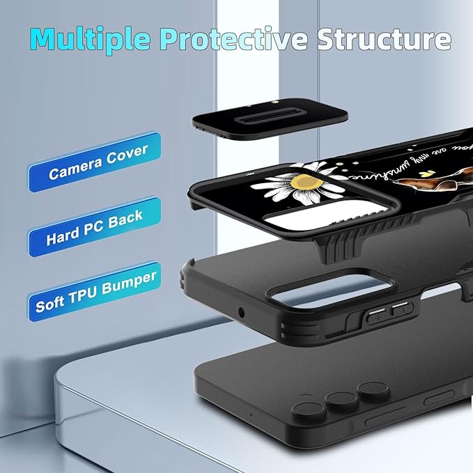 for Galaxy A16 5G Case Built in Slide Camera Lens Cover,Heavy Duty Shockproof Protection Dual Layer Case for Samsung Galaxy A16 5G 6.7" 2024,You are My Sunshine Dachshund
