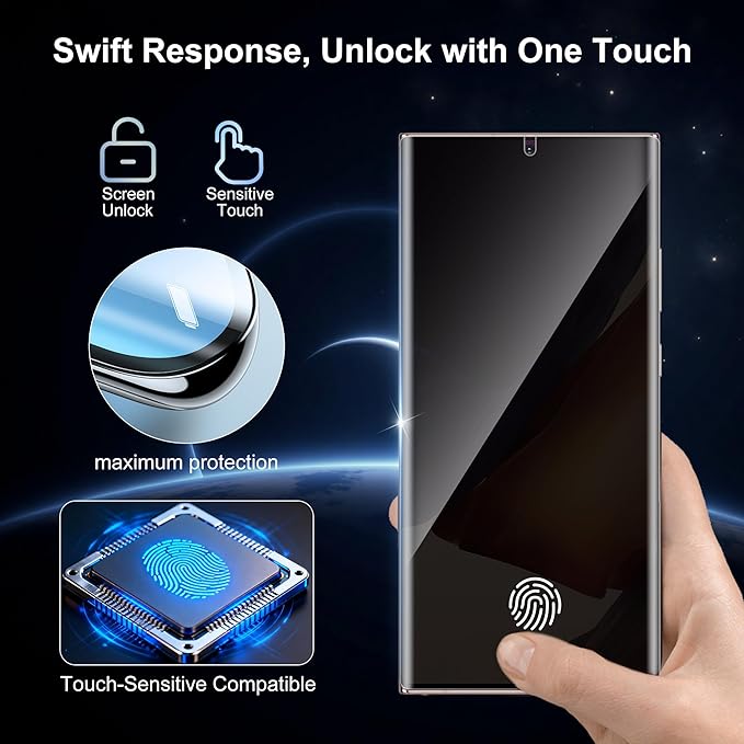 2 Pack for Samsung Galaxy Note 20 Ultra Privacy Screen Protector [Not Glass], 2 Pack Lens Protectors, Fingerprint Compatible, Anti Spy, Privacy Screen Protector for Note 20 Ultra 5G