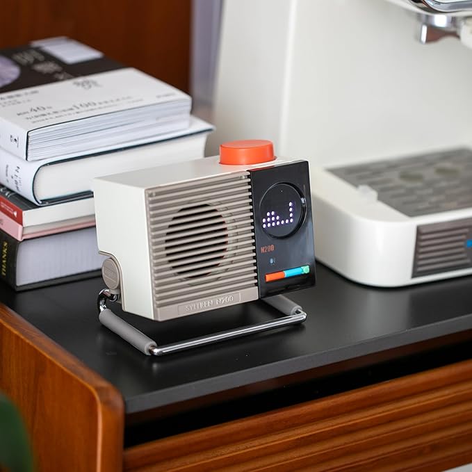 N200 Bluetooth Speaker, TWS Pairing, Retro Speakers for Home,Desktop,Small Wireless Portable,8H Playtime,Gifts Ideas,White