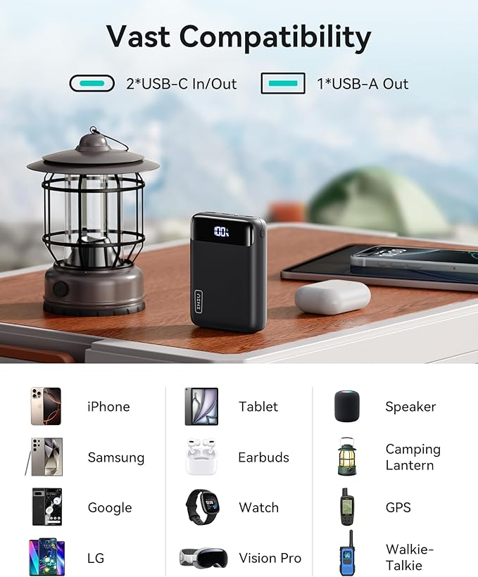 INIU Portable Charger, 20000mAh Small Power Bank, 22.5W Fast Charging Mini Battery Pack, Flight Cruise Ship Travel Family Essentials Phone Charger for College Students Travelers Teen Boys Girls, Blue