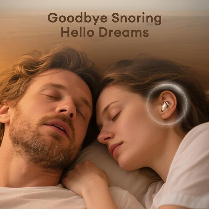 PAXA Sleep Headphones for Side Sleepers, Sleep Invisible Earbuds with Vibration Charging Case Wireless Bluetooth 6.0, Soft Silicone Mini Earbuds for Sleeping, Snoring Noise Isolation, S13 Beige