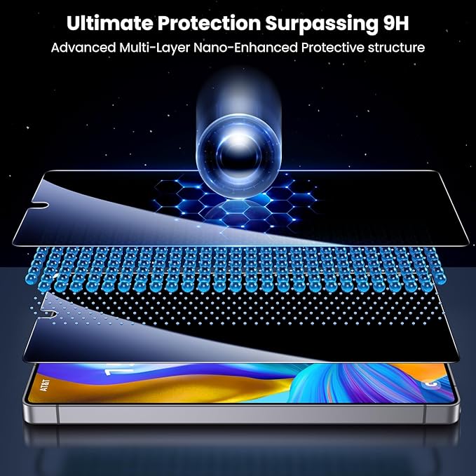Uyiton UnBreak-Glass for Samsung Galaxy S25 Ultra Privacy Screen Protector, [Ultrasonic Fingerprint Support][Auto-Alignment Frame] Scratch-Resistant Bubble-Free S25 Ultra Tempered Glass Screen-2 Pack