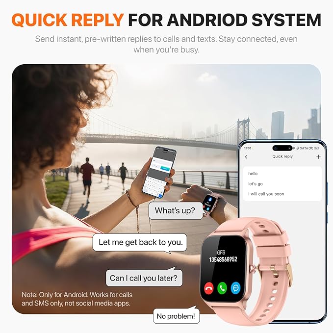 Smart Watch for Women Men,(Answer/Make Call) 1.83'' HD Fitness Activity Tracker Smartwatch for Android iPhone iOS Compatible,IP68 Waterproof Step Counter with Sleep Monitor (Modern, Pink, 1.83)