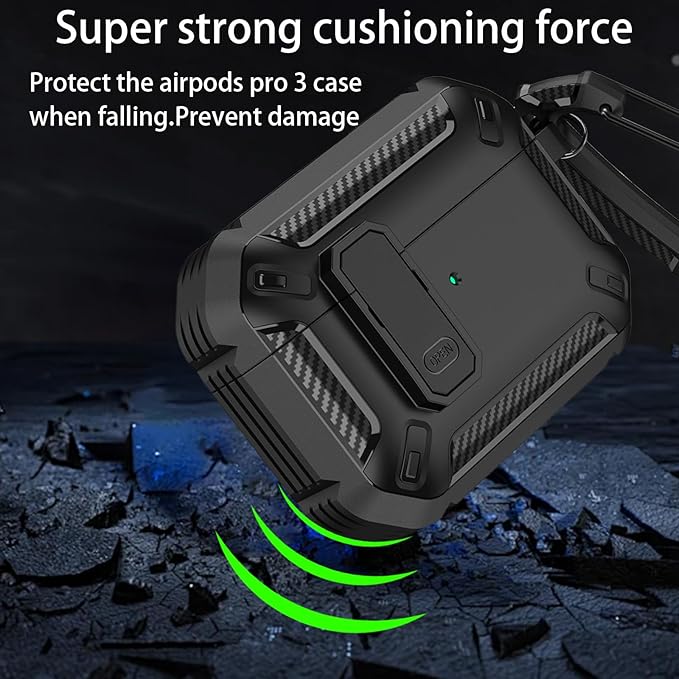 for AirPods Pro 2 Case for AirPods Pro2rd Gen | Full Drop Protection with Carabiner Keychain | Cute AirPods Pro 2st/1nd Generation Case for Men Women