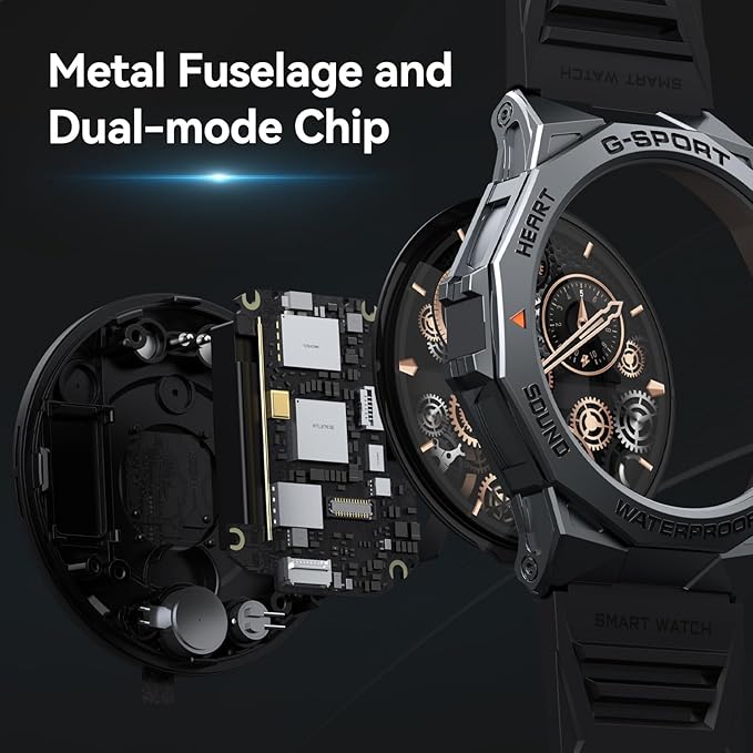 Smart Watch, 1.43" AMOLED for Android Phones with Bluetooth Call, Waterproof Rugged, Ultra Long Battery Life, 100+ Sports Modes