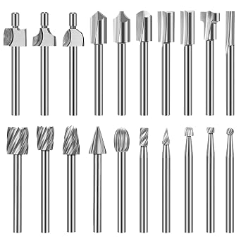 shengbenhao Wood Carving Bits Engraving Router Bit 20pcs