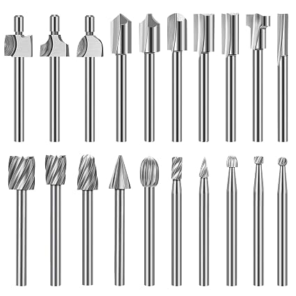 shengbenhao Wood Carving Bits Engraving Router Bit 20pcs