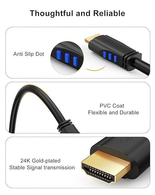 CableCreation 4K HDMI Cable 6ft Down Angle 90 Degree Right Angle, Support 4K@60Hz Ultra HD 3D Video, Male to Male Black HDMI Cable for TV, PC, Gaming and More