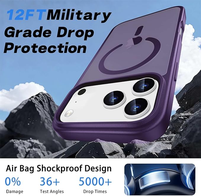 Magnetic for iPhone 17 Pro Case with Detachable Wallet, Compatible with MagSafe, Credit Card Holder with Slim Shockproof Protective Phone Cover, Purple