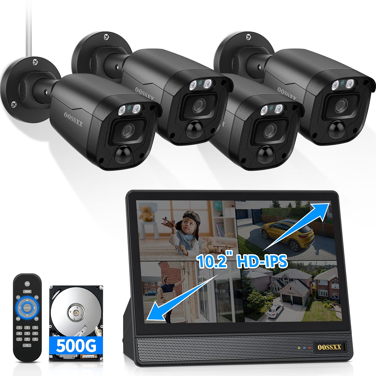 5MP Wired Security Camera System 4Pcs Cameras with 1 | Smart Home - Image 1