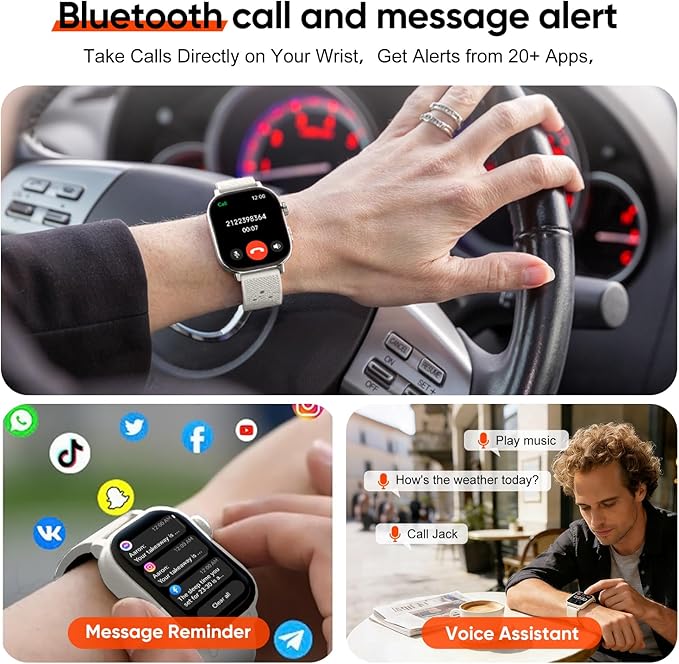 Smart Watch with 2 Bands: Step & Calorie Counter, Heart Rate & Oxygen Sensor, GPS Running, Swimming, Walking, Sports Tracker, Waterproof, Health Monitoring, Music & Call Alert Men Women iOS/Android