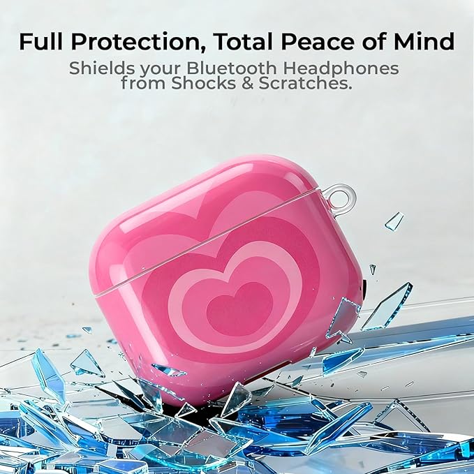 Compatible with Airpods 4 Case 2025 with Lock Clear Cases,Soft TPU Cover for Airpods 4 Case for Air pod Pro 2 Cover with Keychain for Airpods 4 Gen for Women Girls(Y2K Heart)