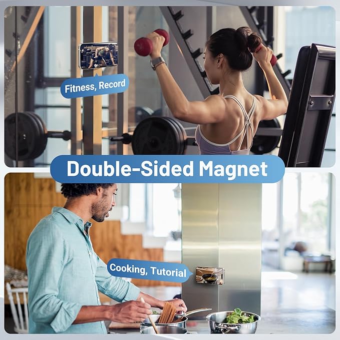 Phone Ring Holder, Dual Sided Magnetic Phone Grip Magnet Cell Phone Finger Holder for Hand Removable Slim Handle Grip Kickstand Compatible for MagSafe iPhone 17/16/15/14/13/12 Series, White