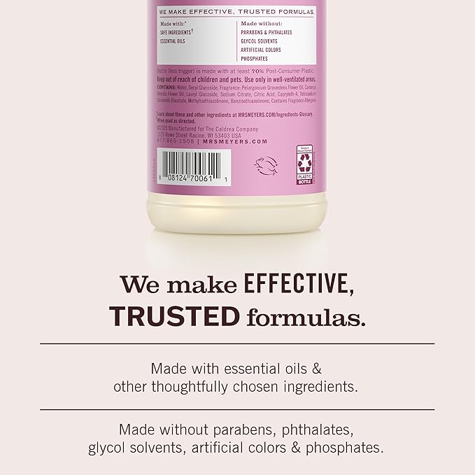 MRS. MEYER'S CLEAN DAY Multi-Surface Everyday Cleaner, Peony Scent, 16 Fl Oz Bottle