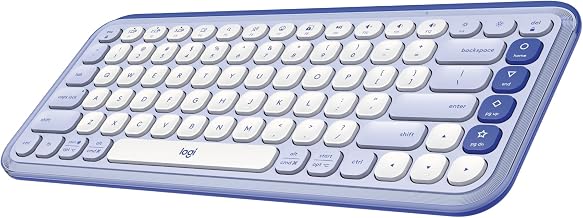 Logitech POP ICON Keys Wireless Bluetooth Keyboard - Lilac and Off-White - Image 1