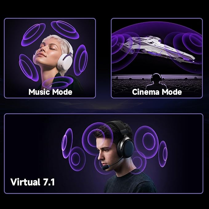 Akko Verge S9 Ultra Lightweight Wireless Gaming Headset, Quad Mode 2.4G, BT, Wired Connectivity Headset with Noise Cancelling Mic, Compatible with PS PC Phone, Design for Comfort, Black & Red