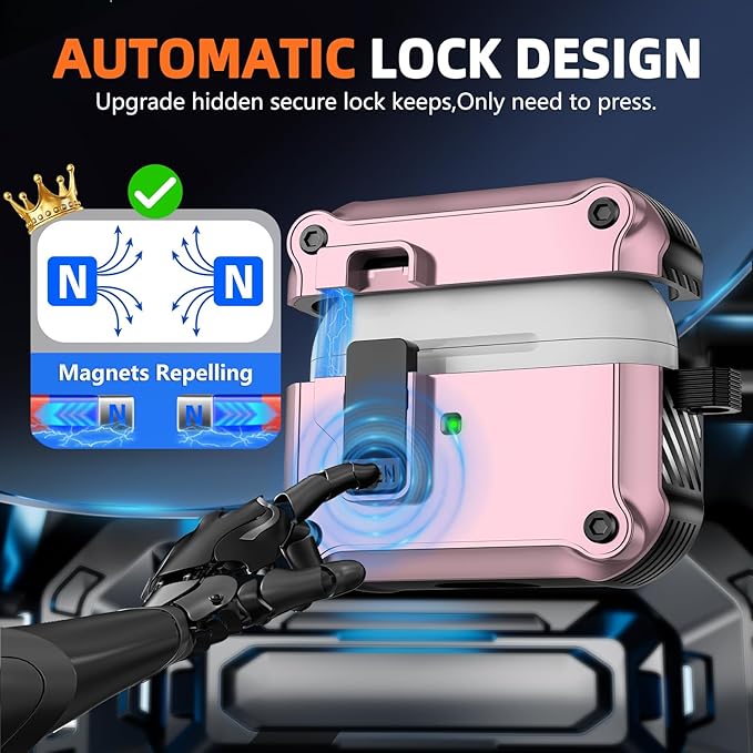 Compatible with AirPods Pro 3 Case,Magnetic Automatic Lock with Cleaning Kit,Compatible with Magsafe Cover-Pink