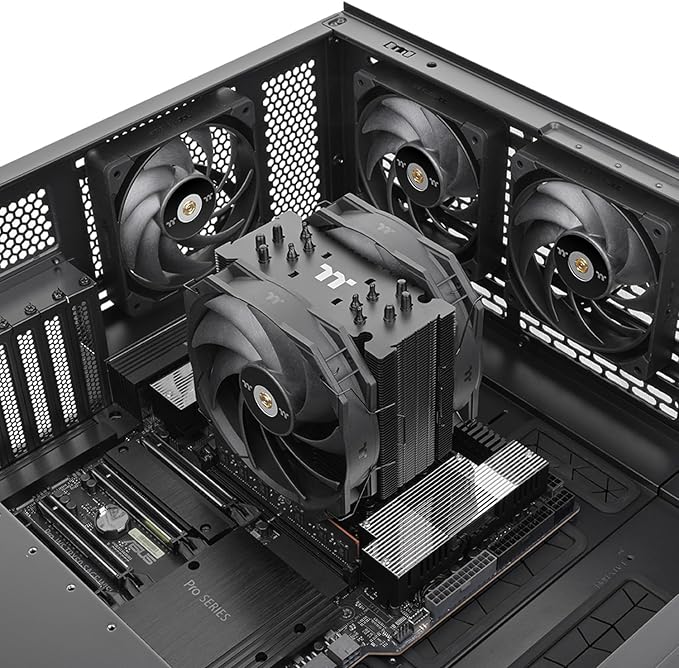 Thermaltake WAIR CPU Cooler; Six Φ6mm Copper Heat Pipes; 2x140mm PWM Fans; 500~1500RPM; Single Tower; LGA 4677 & sTR5/SP6; 500W TDP; Black; CL-P140-CA14BL-A