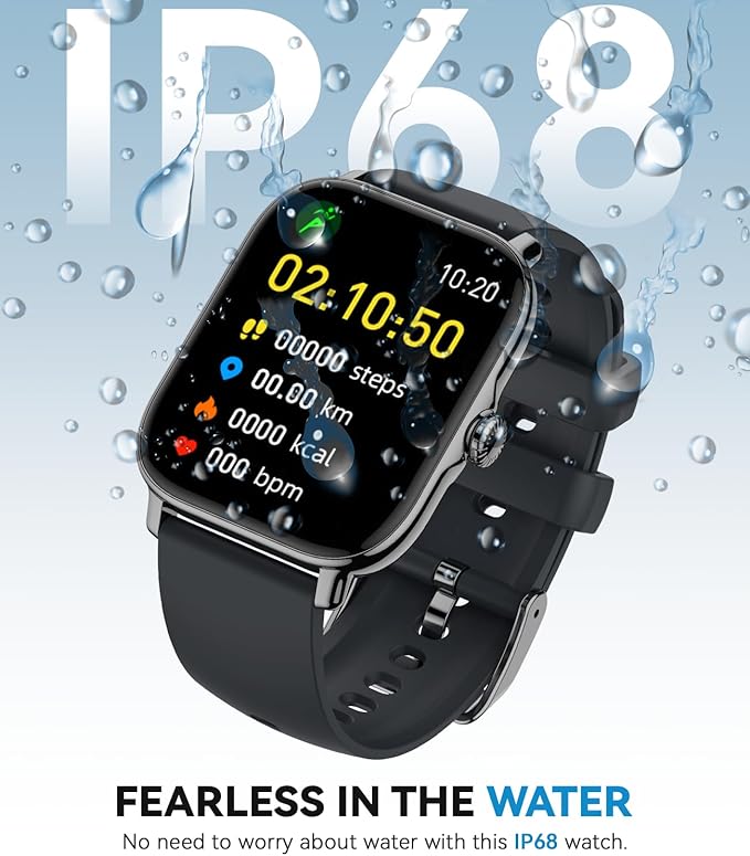 Smart Watch for Women Men- Answer/Make Call, 2025 IP68 Waterproof Fitness Step Tracker Watch with Sleep Monitor/Activity Counter/110+ Sport Mode, Smartwatch for Andriod iPhone iOS Samsung Compatible