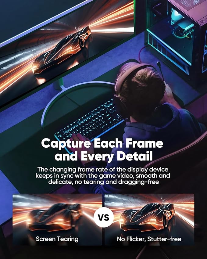 Snowkids 8K HDMI Cable 8 FT, Non-Slip Nylon Braided, 48Gbps Ultra High-Speed HDMI Cables Cord, 10K 8K@60Hz, 4K@120Hz Compatible for TV/PS-5/X-box/Projector/Sound System & More