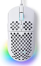 TMKB Falcon M1SE White Gaming Mouse, Wired, Lightweight Honeycomb, 12800DPI - Image 1