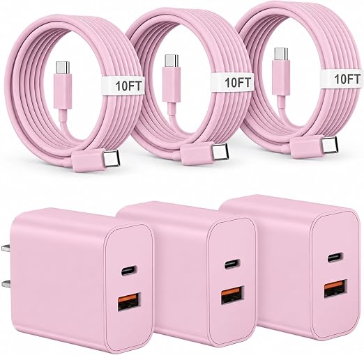 iPhone 18 17 16 15 Charger Fast Charging Type C USB C Chargers Pink - Image 6