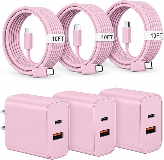 iPhone 18 17 16 15 Charger Fast Charging Type C USB C Chargers Pink - Image 7