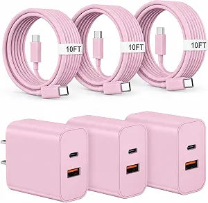 iPhone 18 17 16 15 Charger Fast Charging Type C USB C Chargers Pink - Image 1