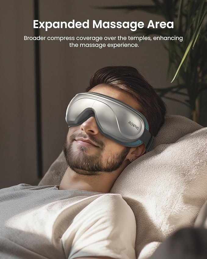 RENPHO Eyeris 2 Eye Massager with Heat and Cooling, Christmas Birthday Gifts for Mom Dad Women Men Heated Eye Mask for Reduce Strain Improve Sleep