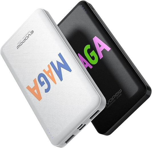 2-Pack 10000mAh Portable Charger Power Bank, Ultra Slim Battery Pack, 15W USB-C Fast Charging, Power Bank for iPhone 15/14/13/12, Galaxy S24/23/22/21, Pixel Heated Vest and etc (Word Model)