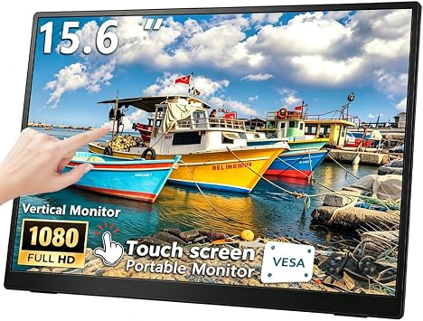 15.6''Portable Touchscreen Monitor 1080P VESA USB-C Vertical Monitor