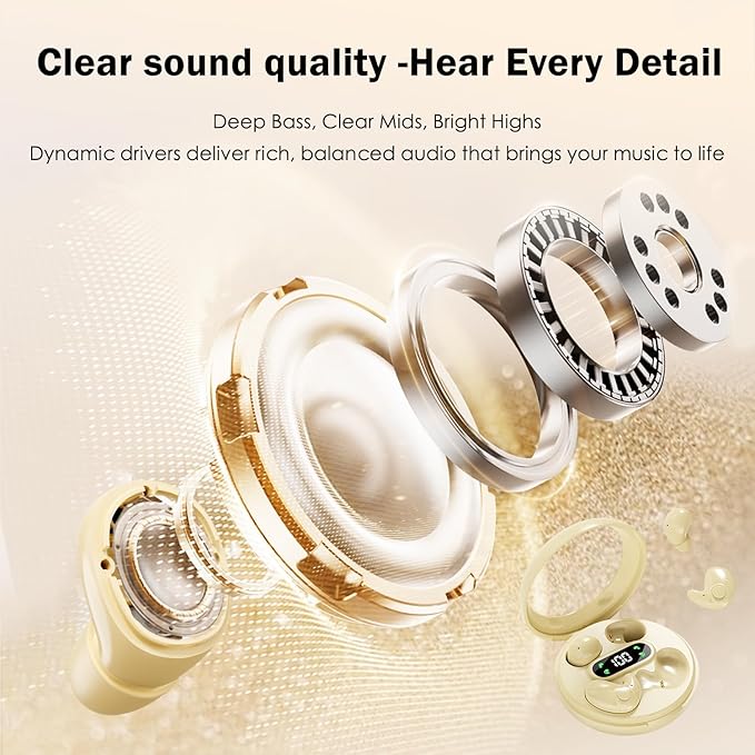 2-Pack Invisible Sleep Earbuds,Bluetooth 5.4 Ultra-Mini Stylish Headphones for Sleep,Comfortable Blocking Noise,Small mini Invisible Wireless Earbuds for Sleeping-White
