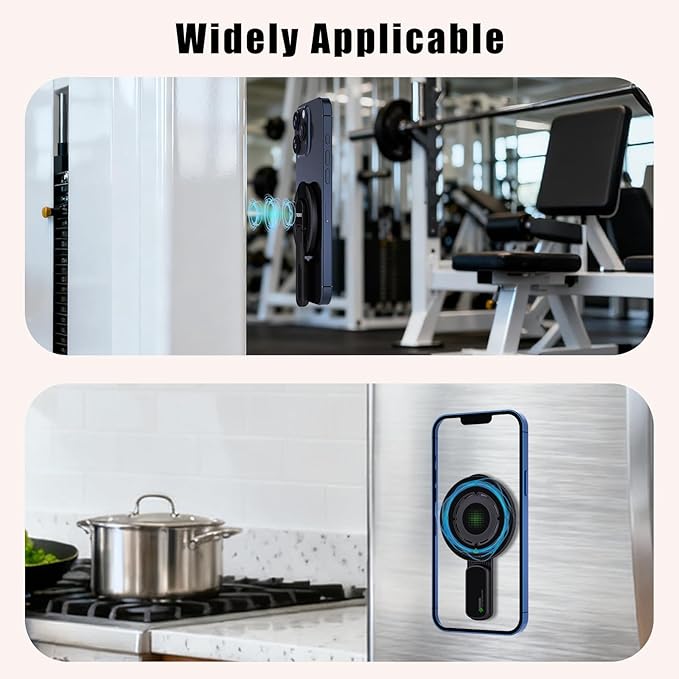 3-in-1 Magnetic Phone Grip Stand with 360° Roration Angle Adjustment, Silicone Finger Ring & Fidget Toy Design, Gym Dual-Sided Magnetic Phone Kickstand for All Phones