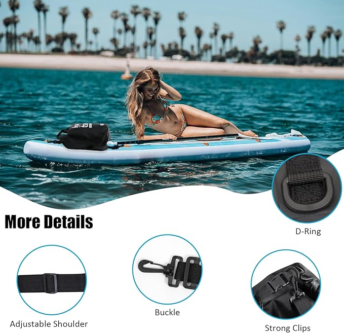 KOETSU 15L Stand-Up Paddle Board Dry Bag, Waterproof Roll-Top Deck Bag for Kayaking, Boating, Fishing, Snorkeling – Lightweight Portable Pouch for Gear, Phone, Keys, and Accessories