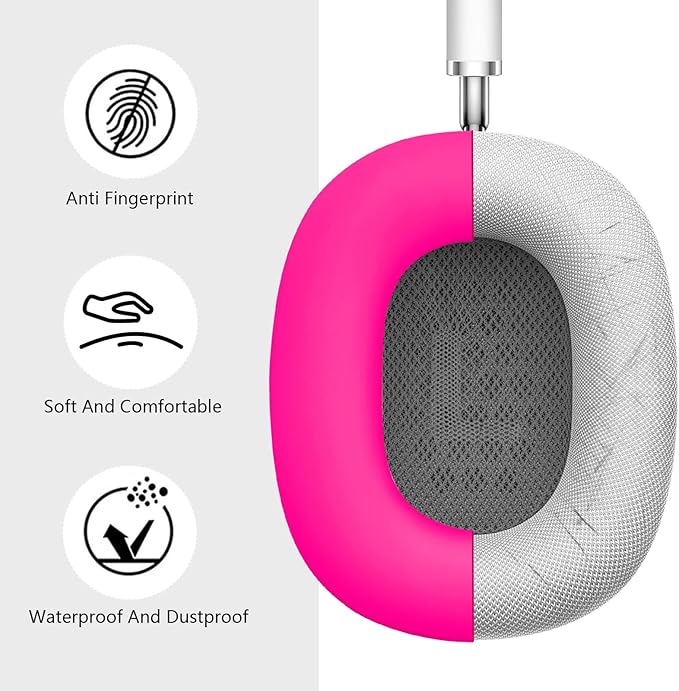 Case for Airpods Max Headphones,Ear Pad Case Cover/Ear Cups Cover/Headband Co ver for AirPods Max(USB-C/Lightning)(2024/2020),Silicone for Apple Airpod Max, Accessories Cases(Rose Pink)
