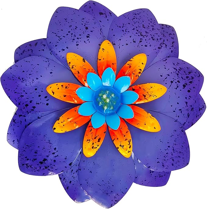 LITIALLY Metal Flower Wall Art Garden Decor, New Creative Cute Flower Decorations, Art Wall Hanging Decor, Enhance Indoor Outdoor Decor Spaces