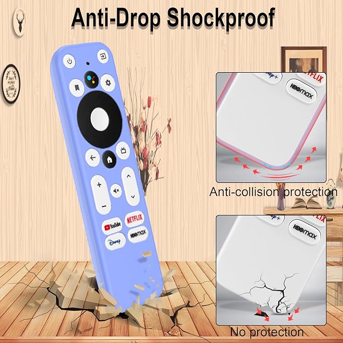 Glow Blue Remote Case for Onn Remote Control, 100026240 Silicone Sleeve Compatible with Onn Android TV 4K UHD Stick TV Box Remote Washable an-ti Lost Anti-Slip Skin-Friendly