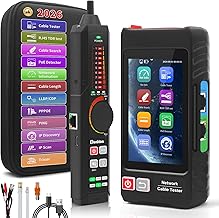 Henkion Multifunction RJ45 Network Caber Tester, 4" IPS Touch Screen UTP Cable Tester,Rechargeable Ethernet Cable Tracer,Support Network Tools,POE++ Detect,Cable Length,RJ45 TDR Test,FTP(LT-600) - Image 1