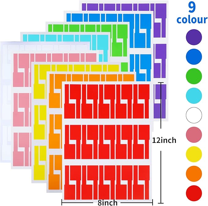540 Cable Labels Management, Waterproof and Durable, 9 Colors & 2 Sheets, Cord Organizer Tags for Electronics, Charger Cable Organizer, Ethernet, Wire Markers