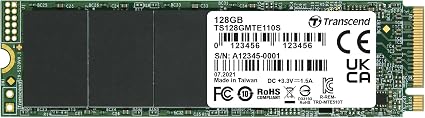 Transcend 128GB MTE110S PCIe 3.0 M.2 2280 SSD, 1500MB/s, Low Power