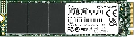 Transcend 128GB MTE110S PCIe 3.0 M.2 2280 SSD, 1500MB/s, Low Power