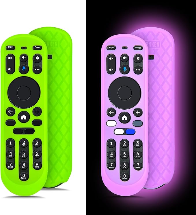 PZL 2 Pack Glow Silicone Case for Xumo TV Remote 764f0000100, CP-RC1NA-23, MG3-R34010, Cover for Pioneer Xfinity Element Spectrum Remote Control (Green+Pink)