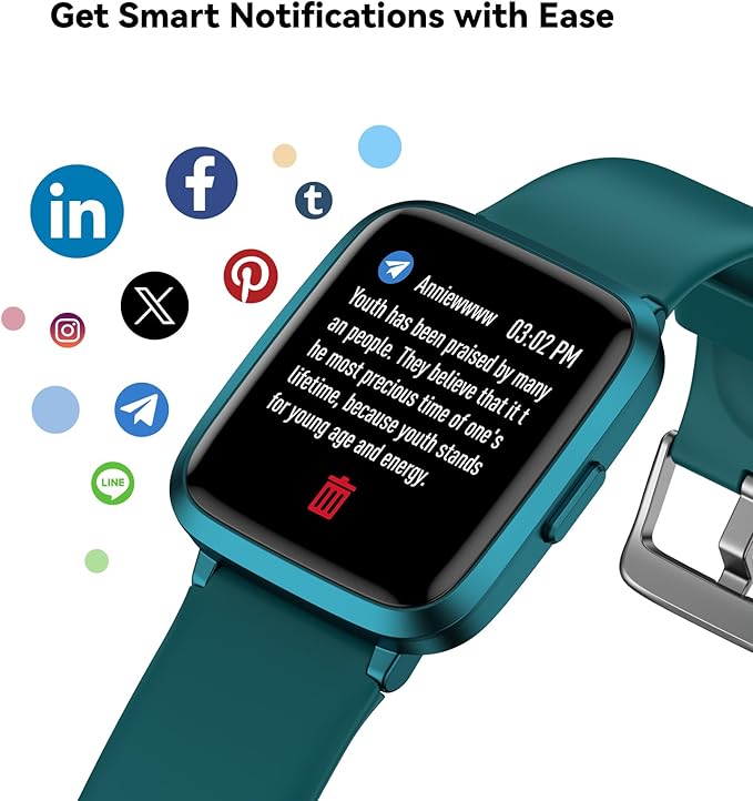 Fitness Tracker Watch with Heart Rate Monitor, Activity Tracker with Pedometer, Sleep Monitor, Calories & Step Counter, IP68 Waterproof Smart Watches for Women Men Fitness Watch for Sports