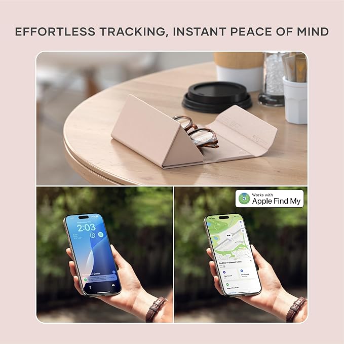 Satechi FindAll Smart Glasses Case with Find My, Foldable & Portable, Wireless Rechargeable, Loud Audible Left-Behind Alerts
